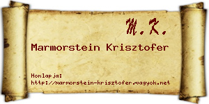 Marmorstein Krisztofer névjegykártya